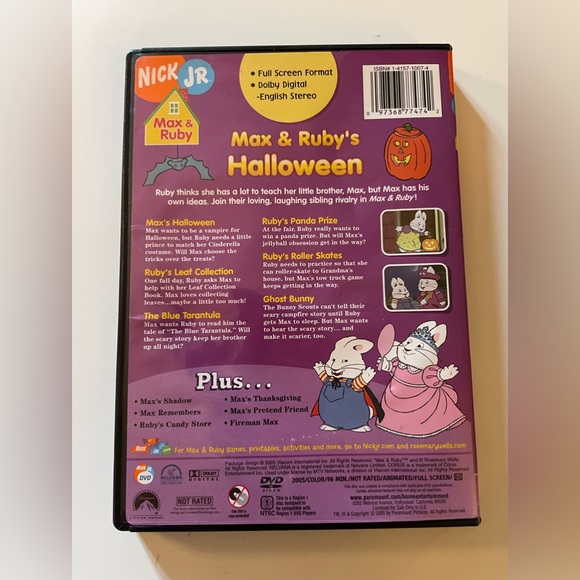 Max & Ruby: Max & Ruby's Halloween (DVD, 2005 kids dvd - Picture 2 of 3